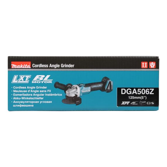 Шліфмашина кутова акумуляторна Makita DGA506Z (125 мм, 8500 об/хв, BL, LXT, без акумуляторів та зарядного пристрою) | Зображення 7