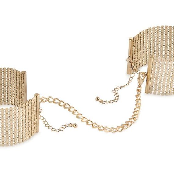 Наручники Bijoux Indiscrets Desir Metallique Handcuffs, металеві, стильні браслети, Gold | Зображення 1