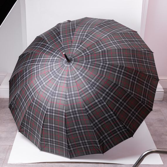 Класична парасолька-тростина напівавтомат з поліестеру 16 спиць діаметр 117 см Зелена HP-23-4GR