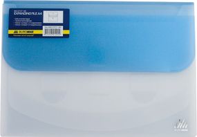 Папка-конверт TRAVEL BM.3707-99 BUROMAX, на липучке, А4, 4 отделения, матовый полупроз.пластик (4823078953360) Синий