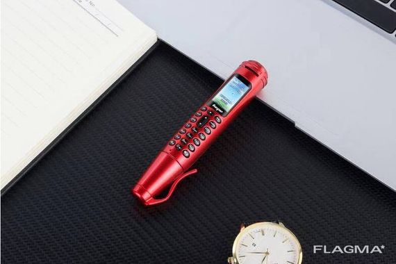 Ручка мобильный телефон портативный с камерой 0.08 MP и Bluetooth AK 007 (Красный) | Зображення 3
