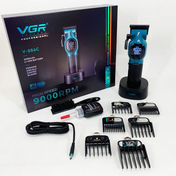 Машинка для стрижки акумуляторна VGR V-886C BLUE | Зображення 1