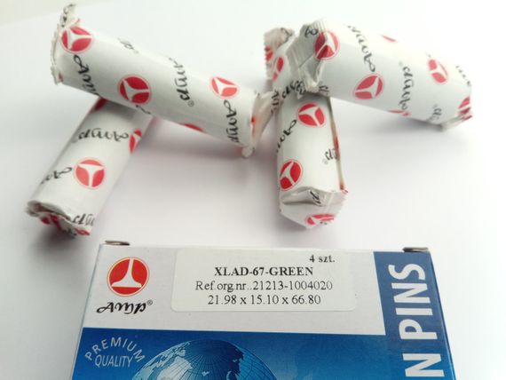 Пальці поршневі ВАЗ 2101, AMP (XLAD-67-GREEN) зелені к-т 4 шт. (2101-1004020) | Зображення 1
