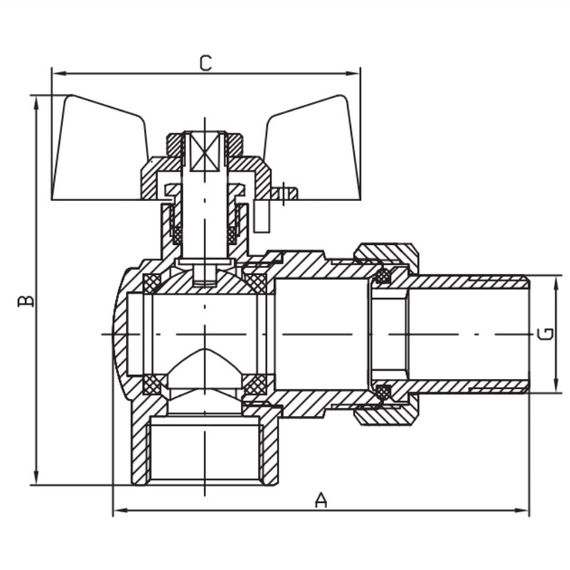 Кран с американкой 1/2" "антипротечка" (Koer KR.228.W-Gi) угловой белый (KR0195) | Зображення 1