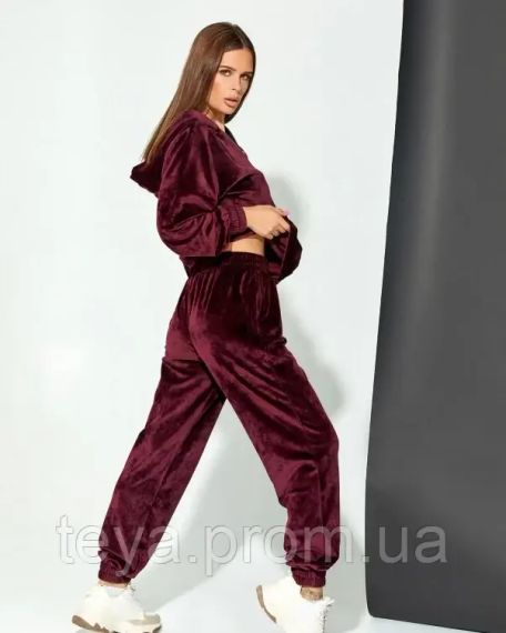 Спортивний костюм для жінок колір бордовий розміри S, M, L, XL FI_008563 | Зображення 1