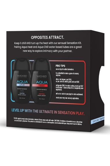 Набор лубрикантов Wicked Sensual Care Sensation Kit охлаждение и разогрев, 45+45 мл Sex Aura | Зображення 3