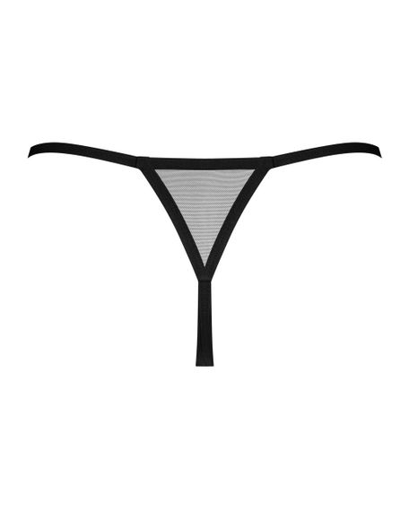 Трусики-стрінги Obsessive Novenes crotchless thong, XS/S, сітка, стрепи, прикраса зі стразами, відкр Sex Aura | Зображення 3