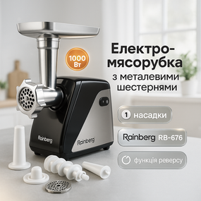 Мясорубка соковыжималка для кухни Rainberg, Мясорубка професиональна с решеткой для фарша QF-49