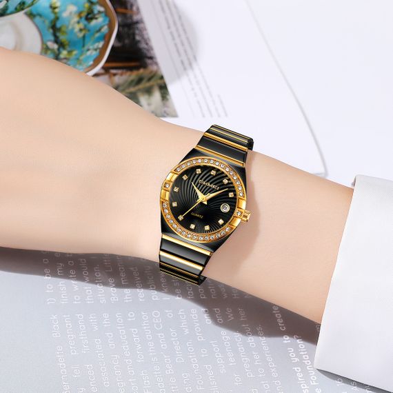 Жіночий класичний годинник Skmei 2342BKGD Black-Gold | Зображення 2