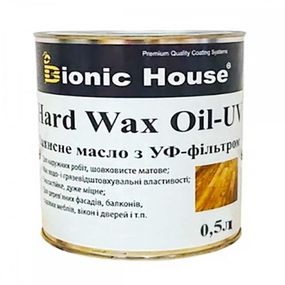 Hard wax oil-UV Bionic House, масло для дерева с твердым воском и УФ защитой