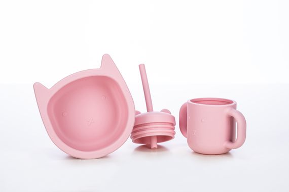 Силіконова миска дитяча  FreeOn Kitty, pink (Від 6 місяців) | Зображення 2