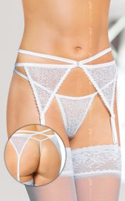 Пояс для панчіх - Garterbelt 3318, white - S/M sexstyle