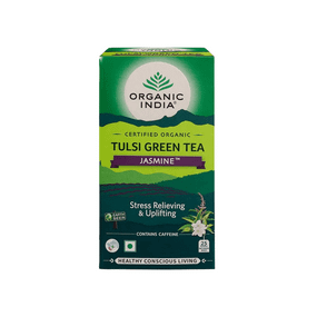 Органічний індійський зелений чай Тулсі Жасмин  25 чайних пакетиків Organic India 801541509546