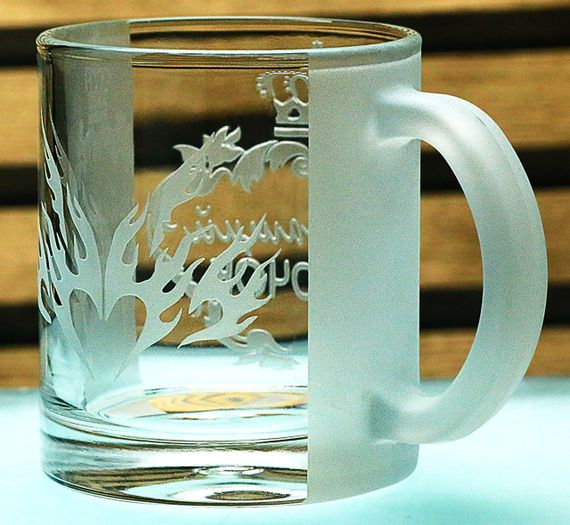 Чашка скляна 320 мл Синочок з гравіюванням  кружка для сина подарунок на День народження до свята Іменна чашка | Зображення 5