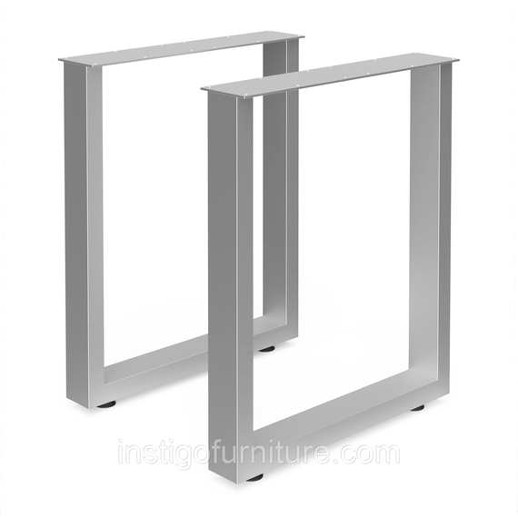 Комплект опор регульованих для столу з металу 600×100mm, H=730mm (профільна труба: 80x40mm) Сірий