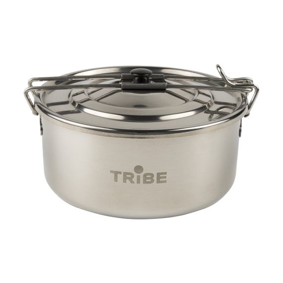 Казанок туристичний Tribe Tourist Pot 0,9л сталевий, Похідний казан трайб компактний, Казанок для риболовлі та полювання