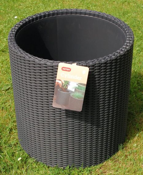 Горщик для квітів (кашпо) Keter (Кетер) Cylinder Planter L (17197837) Антрацит | Зображення 6