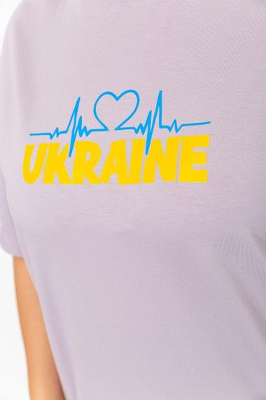 Футболка женская батал  цвет сиренево-серый 102R294-2 | Зображення 4