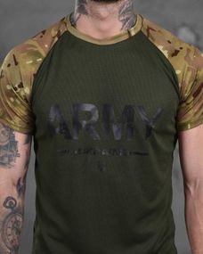 Футболка Армия олива рукав мультикам мужская ARMY L
