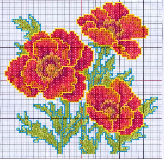 Набір для вишивання хрестиком з нанесеною на канву схемою "The flower of happiness (5)".  AIDA 14CT printed, 17*17 см | Зображення 3