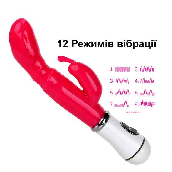 Вибратор-Rabbit для двойной стимуляции ( красный, питание USB) | Зображення 3