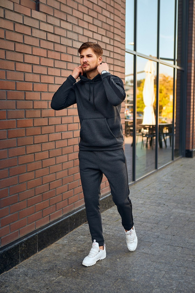 Костюм Лампас Зима антрацит-черный XL | Зображення 3