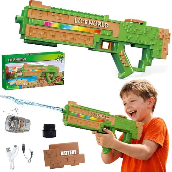 Водяний пістолет електричний зі світлом /  Водяний автомат Electric Water Gun  / Водяний бластер SQ011B | Зображення 5