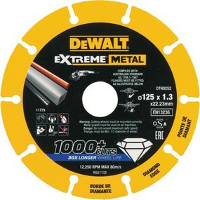 Диск діамантовий по металу 125х1.3х22.23 мм DeWALT DT40252