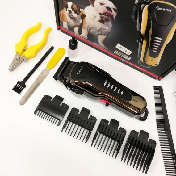 Машинка для стрижки животных Gemei GM 6063 + 4 насадки груминга ER-67 | Зображення 2