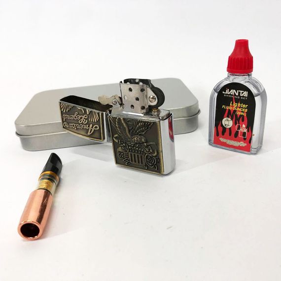 Ветрозащитная зажигалка N6, Зажигалка в подарочном футляре, Зажигалки подарки JX-173 для мужчин | Зображення 5