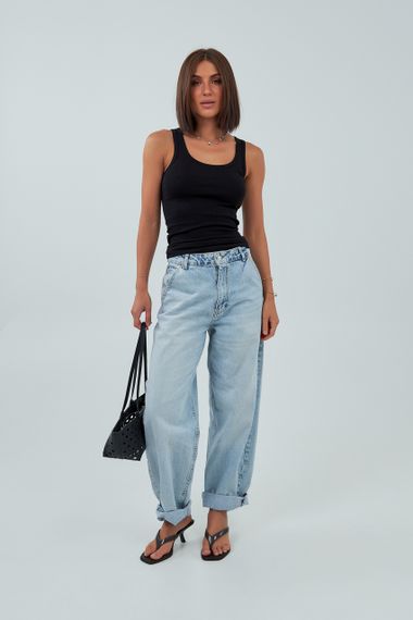 Трикотажна базова майка - чорний цвет, M (є розміри) | Зображення 2