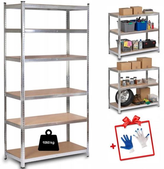 Стелаж металевий для кладовки комори підвалу 6 полиць 220х110х50 Bonro G2211