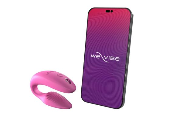 Вібратор для пар We-Vibe SYNC 2 Rose — гнучкий, Bluetooth We-Connect, водонепроникний, магнітна зарядка | Зображення 1