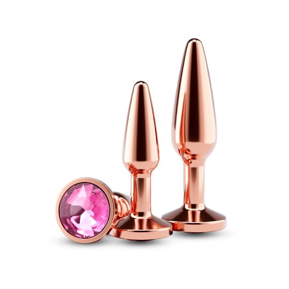 Набір анальних пробок NS Novelties Rear Assets - Tapered Trainer Kit - Rose Gold - Pink, Рожеве золото