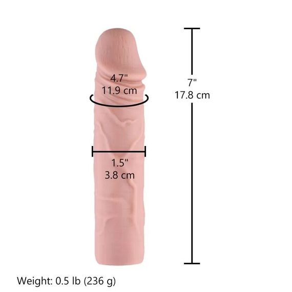 Силіконовий фалоімітатор для секс-машин Hismith 7" Silicone Dildo, система KlicLok | Зображення 3