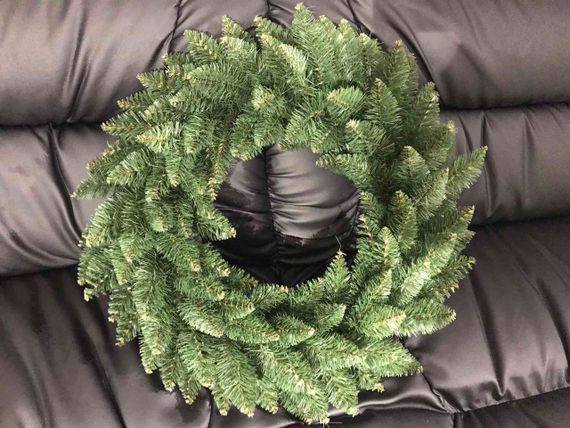 Вінок новорічний різдвяний Elegant зі штучної хвої d-50 см зелений | Зображення 1