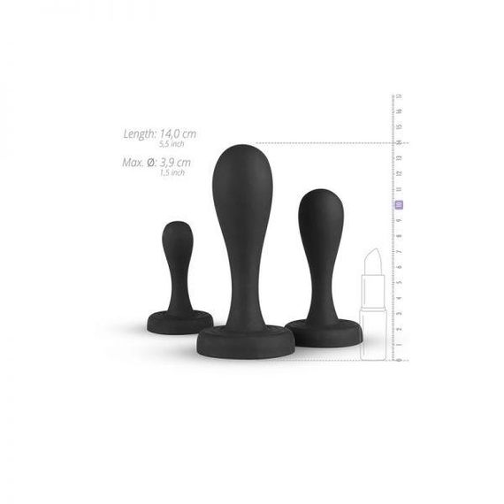 Набір анальних пробок BUTTR Butt Kickers Butt Plug Training Set, Черный | Зображення 3