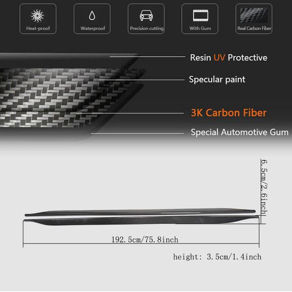 Боковые Пороги V1 (Карбон) для Ford Mustang 2015-2023 гг | Зображення 3