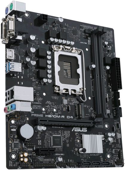Материнcкая плата ASUS PRIME H610M-R D4-SI s1700 H610 2xDDR4 M.2 HDMI D-Sub DVI mATX White BOX WITH ACCESSORY 90MB1B40-M0ECY0 | Зображення 1