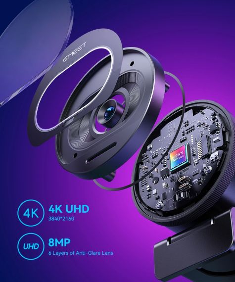 Веб-камера 4K потоковой передачи 1080P 60FPS USB камера EMEET S600 с автофокусом и микрофонами | Зображення 3
