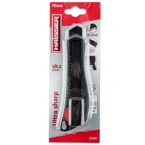 Нож пластиковый прорезиненный 18 мм Haisser 23508.