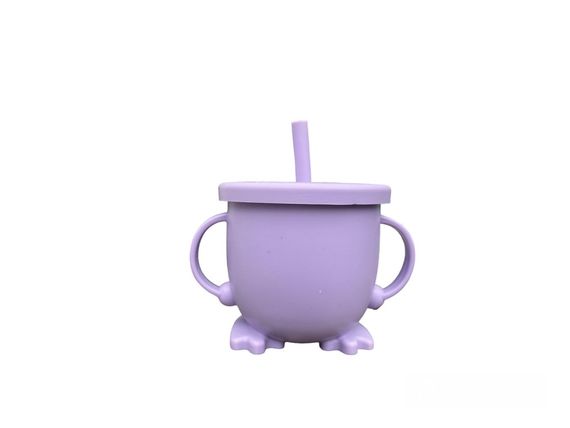 Дитячий силіконовий набір посуду для годування фіолетовий 12 предметів | Зображення 3