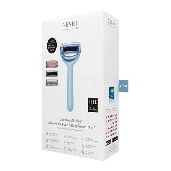 Ролик для голкової мезотерапії обличчя та тіла GESKE MicroNeedle Face&Body Roller 9в1 turquoise, Блакитний | Зображення 7