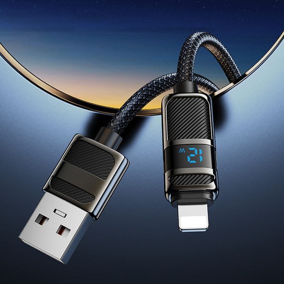 Дата кабель Hoco U137 Line with display USB to Lightning 2.4A/12W (1.2m) | Зображення 4