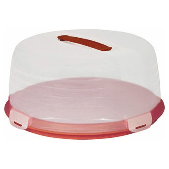 Контейнер для торта Curver 00416 пластиковий бокс із кришкою для зберігання та перенесення червоний | Зображення 1