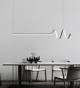 Люстра світлодіодна підвісна LED світильник для квартири на стелю лед 27253 Чорний 30-140х20х120 см.