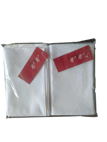 Набір кухонних рушників вафельних 6 шт М&М 20x45 см Білі (213742) | Зображення 3