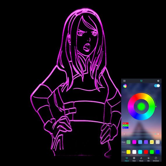 Акриловый светильник-ночник управление с телефона Сакура Харуно tty-n001107