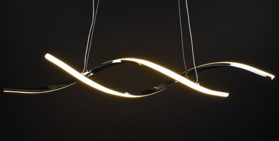 Люстра світлодіодна підвісна LED світильник для квартири на стелю лед 27355 Хром 25-100х14х103 см. | Зображення 5