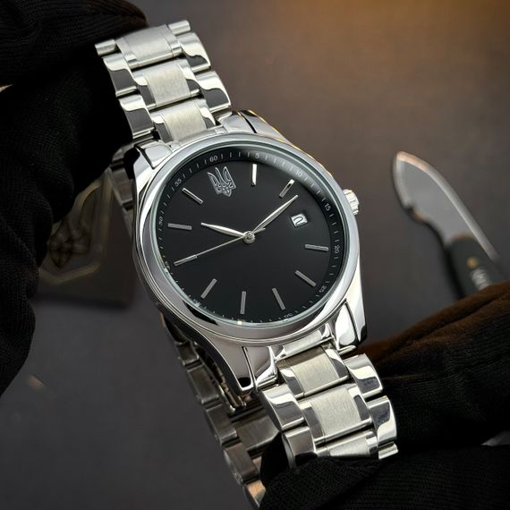 Годинник наручний Awarder 023 Silver-Black Тризуб Срібло | Зображення 3